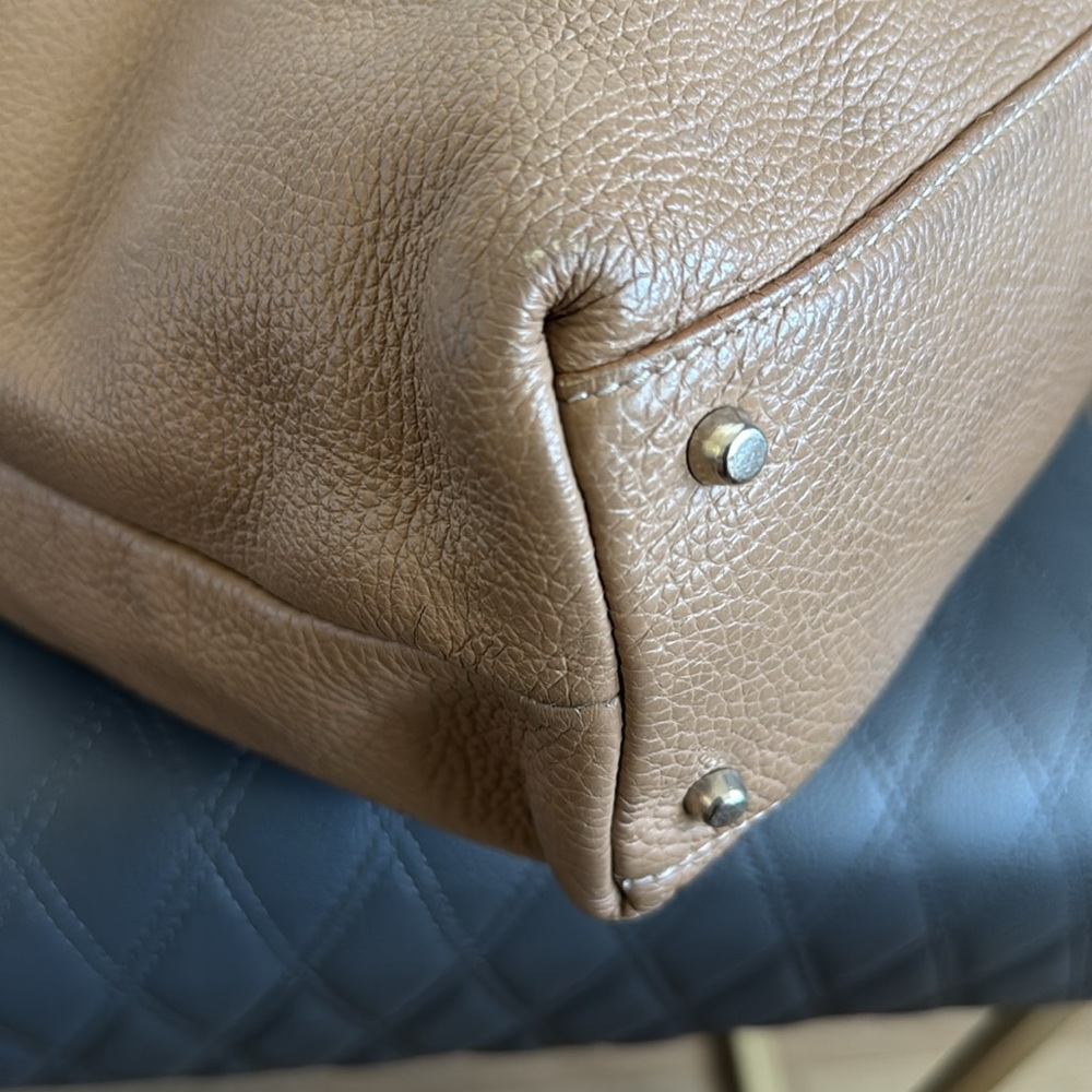 Furla Tan Leather Tote Convertible Bucket Bag - Picture 7 of 12